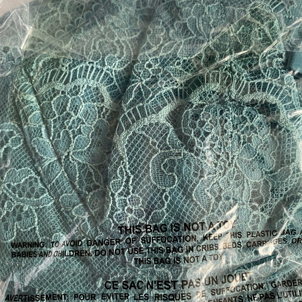 Victoria's Secret Runaway Teal VERY SEXY Wicked La Fleur Open Back Babydoll Set - Picture 7 of 7